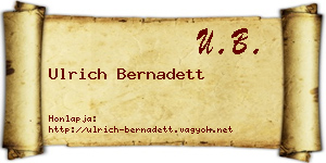 Ulrich Bernadett névjegykártya