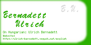 bernadett ulrich business card